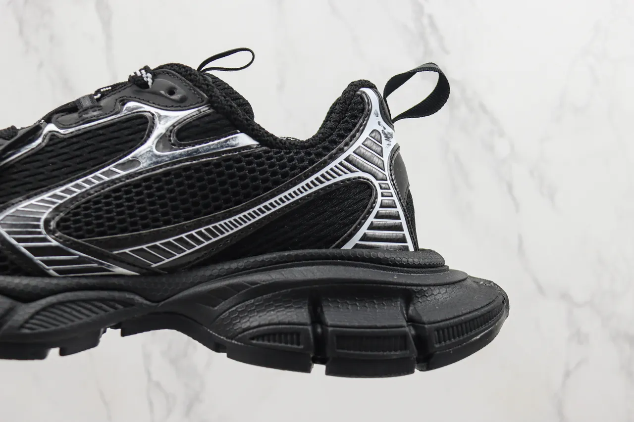 Balenciaga Track Trainer Black Silver Chunky Sneakers 7