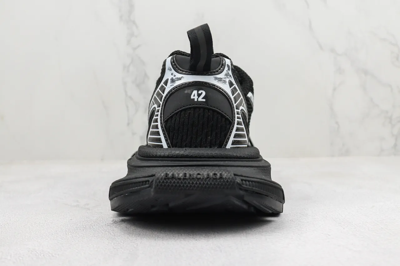 Balenciaga Track Trainer Black Silver Chunky Sneakers 9