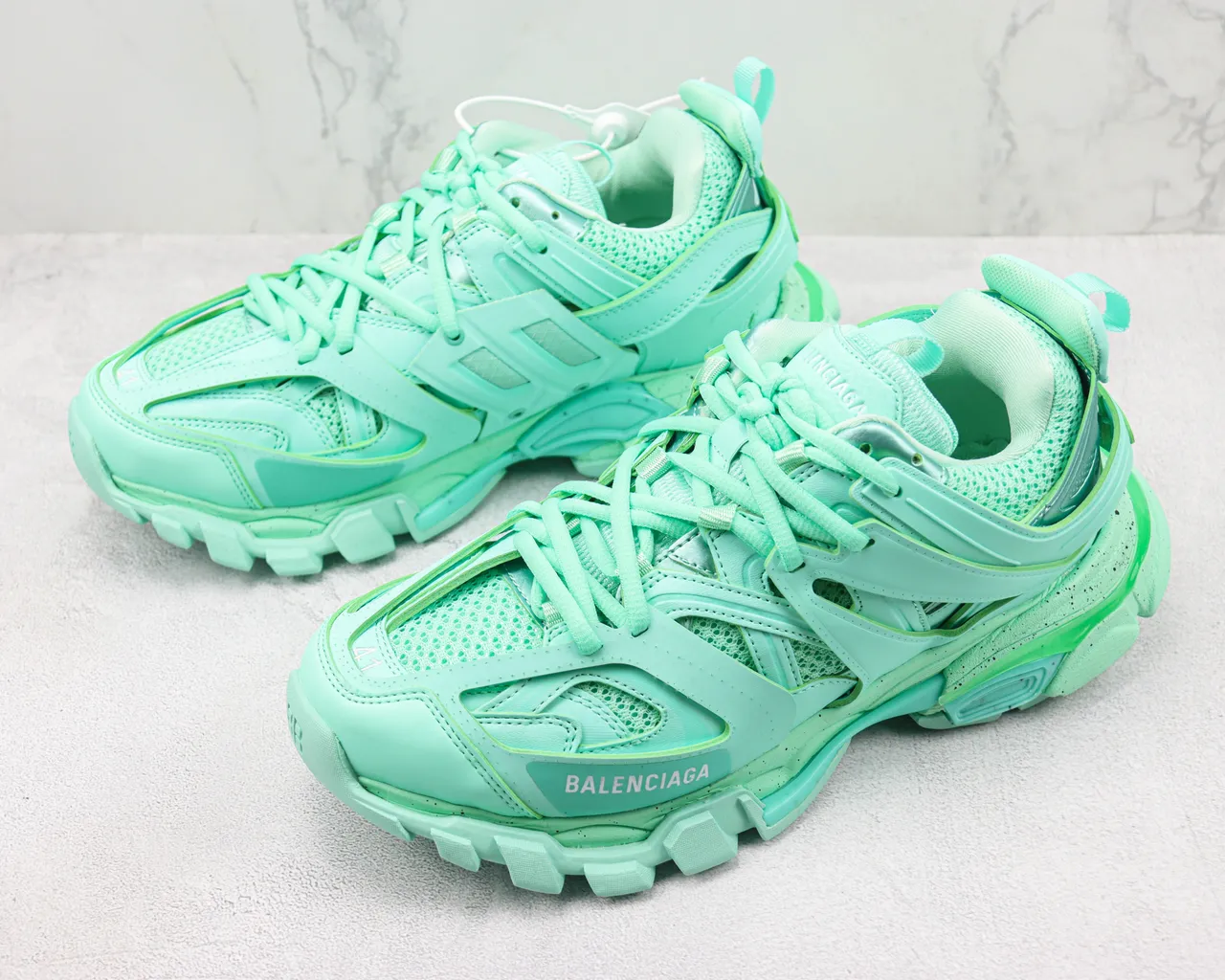 Balenciaga Track Trainer Mint Green Chunky Sneakers 4