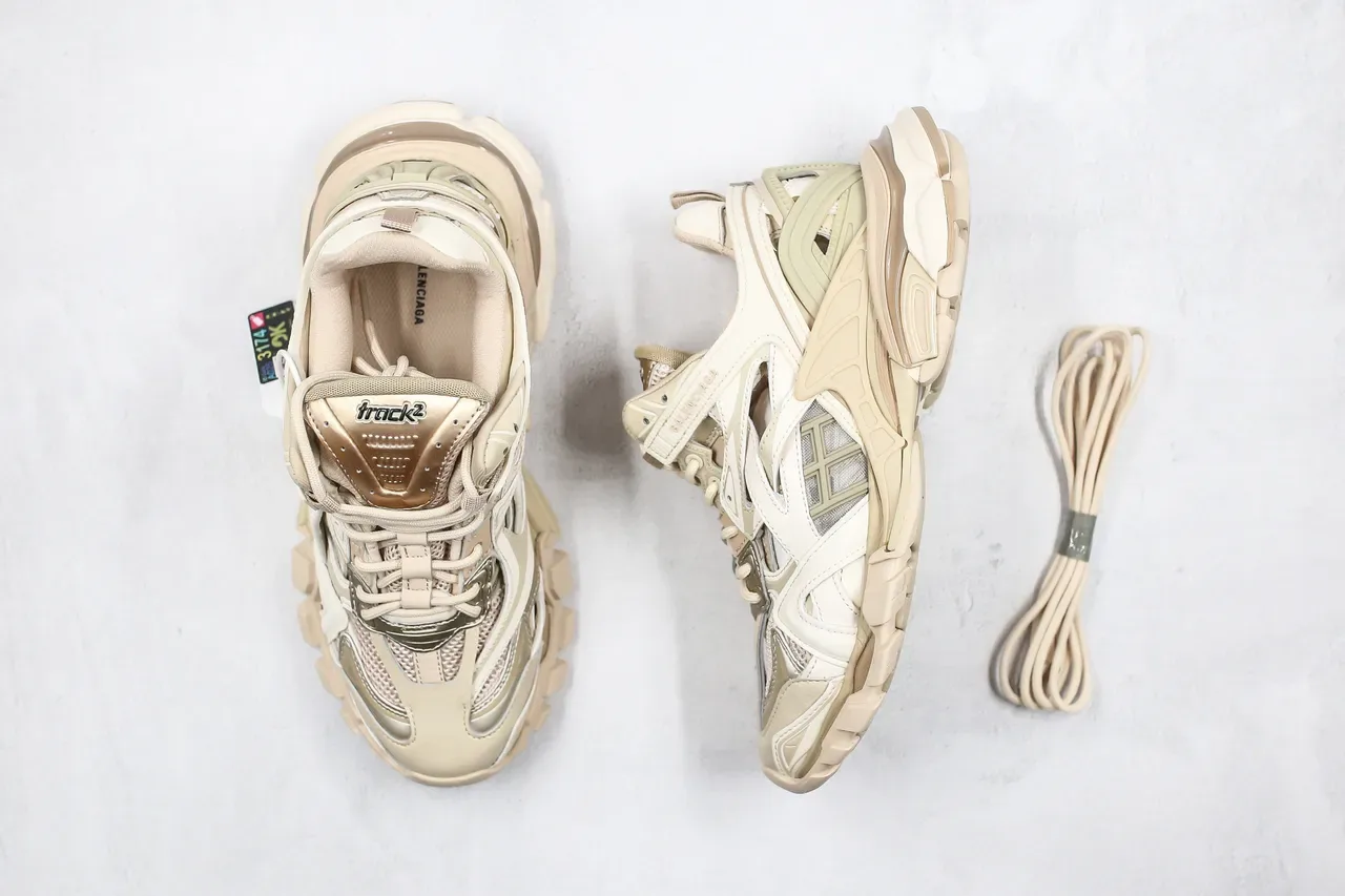 बैलेंसियागा Track Trainer Off-White Beige चंकी स्नीकर 8