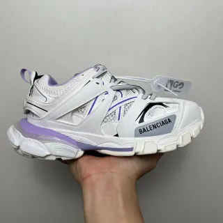 Balenciaga Track Trainer White and Lavender Chunky Sneakers