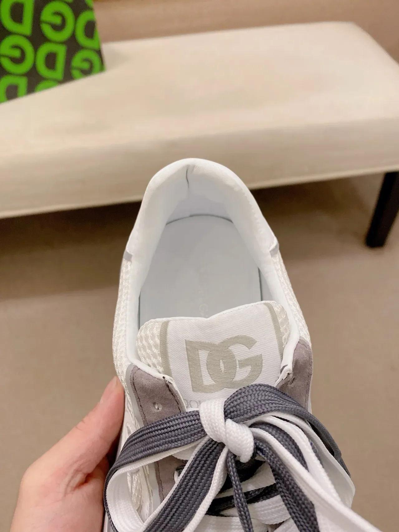 Balenciaga Track Trainer সাদা ধূসর মেশ স্যুড চাঙ্কি স্নিকার্স 4