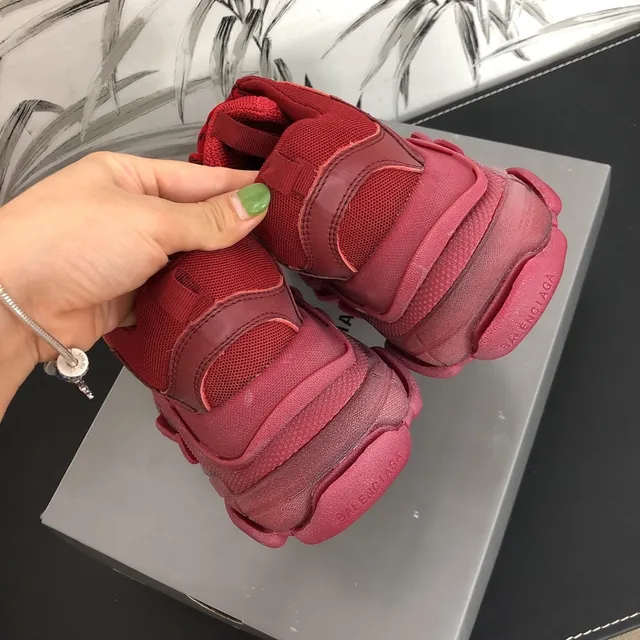 Balenciaga Triple S Red Monochrome Chunky Sneakers 3