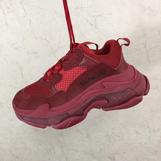 Balenciaga Triple S Red Monochrome Chunky Sneakers 4