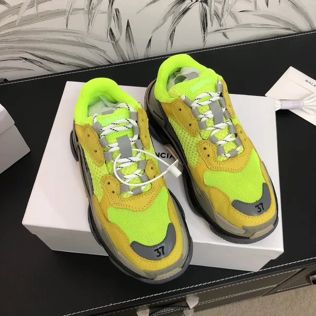 Balenciaga Triple S Runner Neon Lime Yellow Gray চáṅki snikārs 2