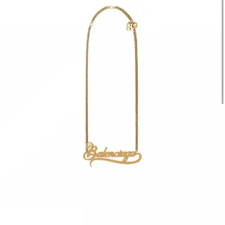 Collar Balenciaga Typo Script Logo Oro Viejo