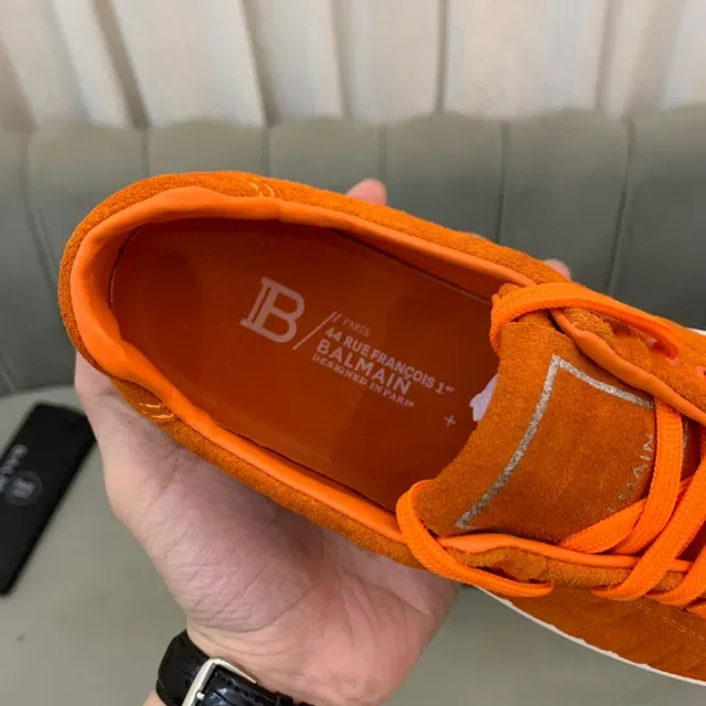 Balmain B-Court Zapatillas Lifestyle Naranja Ante Monogram 2
