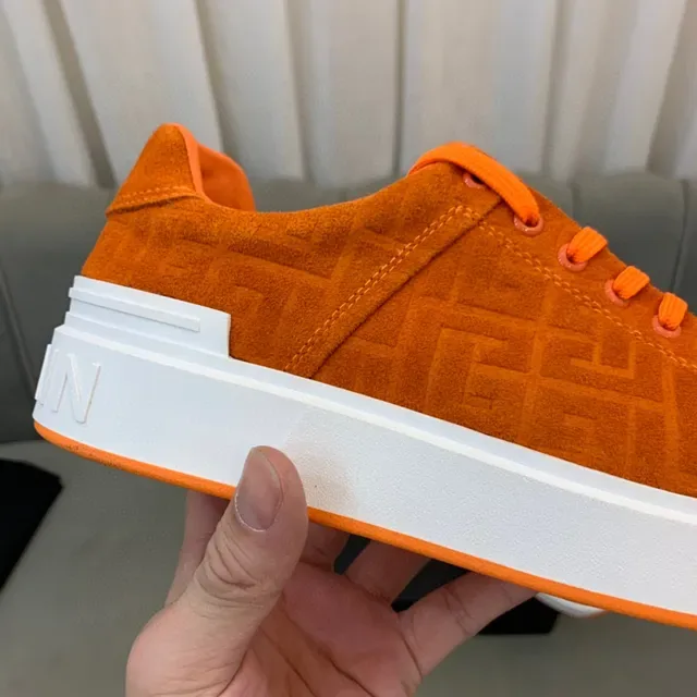 Balmain B-Court Zapatillas Lifestyle Naranja Ante Monogram 3