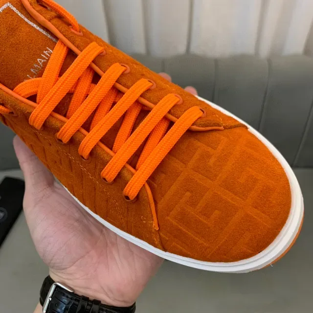 Balmain B-Court Zapatillas Lifestyle Naranja Ante Monogram 4