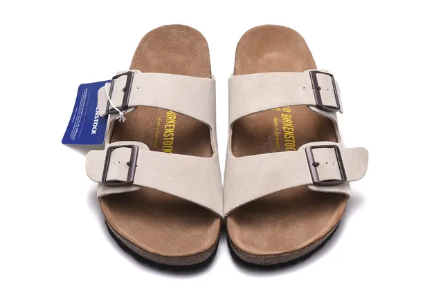Birkenstock Arizona Beige Suede Two-Strap Casual Sandals 3