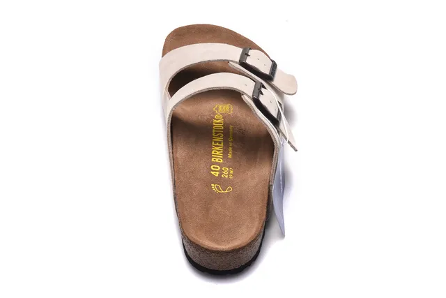 Birkenstock Arizona Beige Suede Two-Strap Casual Sandals 5