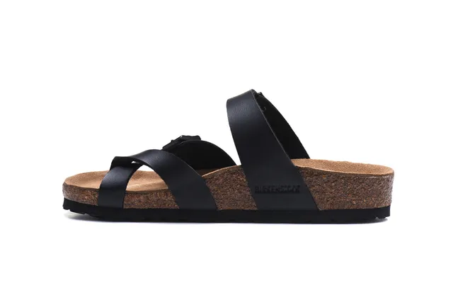Birkenstock Arizona काले चमड़े की कैजुअल सैंडल 4