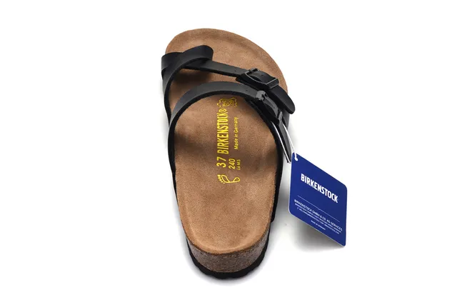 Birkenstock Arizona काले चमड़े की कैजुअल सैंडल 5
