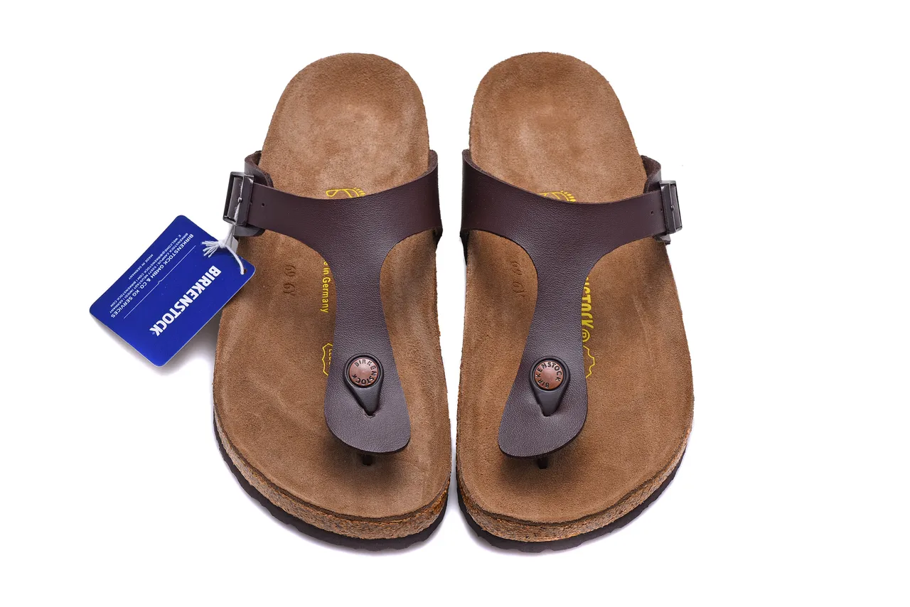 Birkenstock Arizona গাঢ় বাদামি চামড়ার ক্যাজুয়াল স্যান্ডেল 3