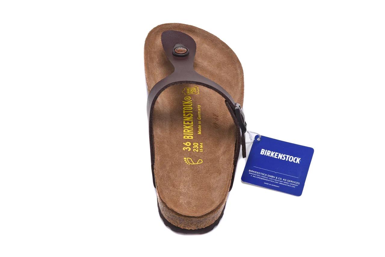 Birkenstock Arizona গাঢ় বাদামি চামড়ার ক্যাজুয়াল স্যান্ডেল 5