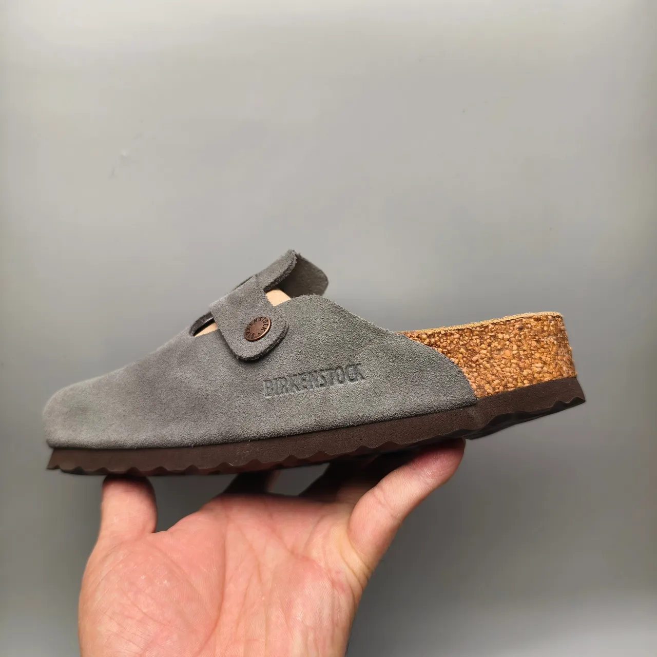 Birkenstock Arizona Gray Suede Buckle Slipper 4