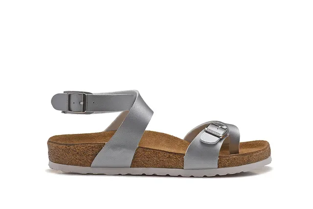 Birkenstock Arizona Sandálias Prateadas Metálicas Casual 2