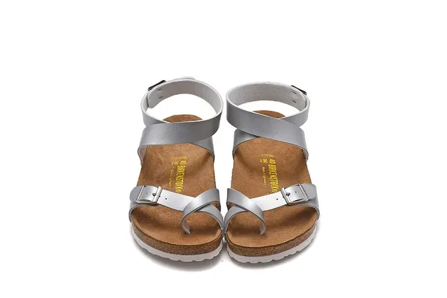 Birkenstock Arizona Sandálias Prateadas Metálicas Casual 3