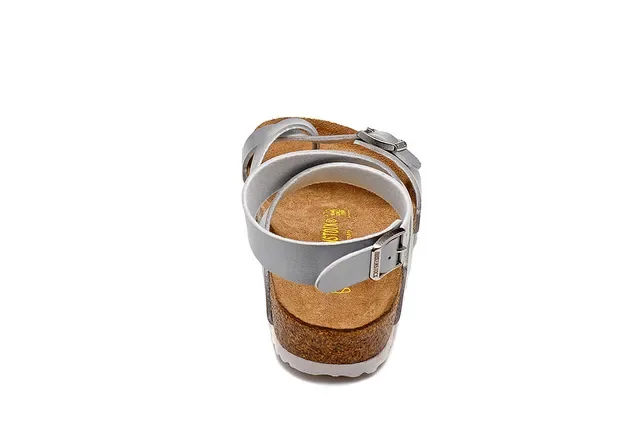 Birkenstock Arizona Sandálias Prateadas Metálicas Casual 5