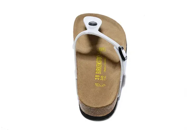 Birkenstock Arizona Sandália Casual Branca Brilhante Thong 5