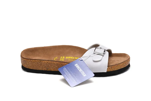 Birkenstock Arizona श्वेत चमड़े की आरामदायक सैंडल 2