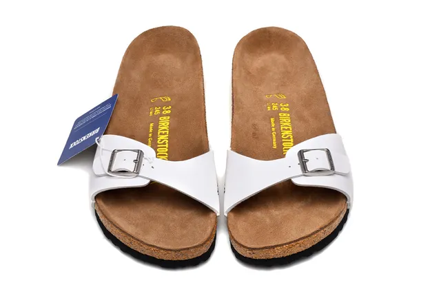Birkenstock Arizona श्वेत चमड़े की आरामदायक सैंडल 3