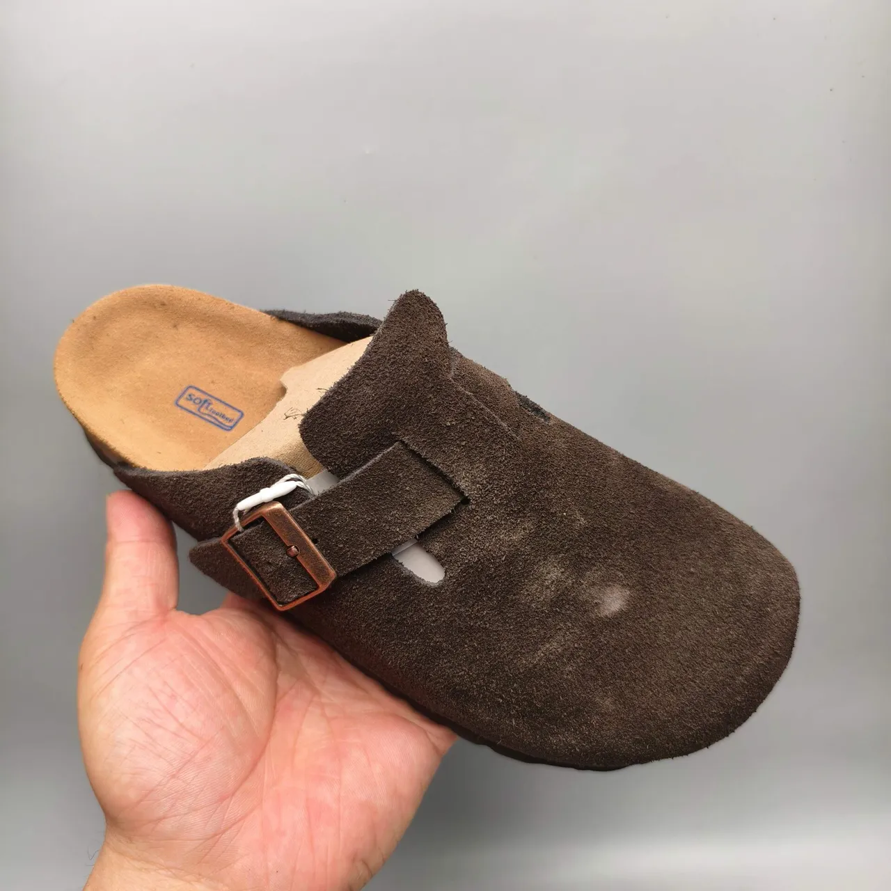 Birkenstock Boston भूरा सुड एक पट्टी वाला स्लिपर 3