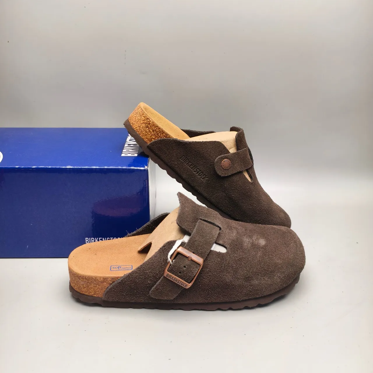 Birkenstock Boston भूरा सुड एक पट्टी वाला स्लिपर 6