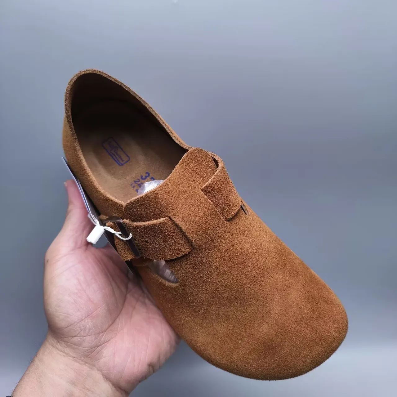 Birkenstock Marron Noir Daim Supérieur Boucle Unique T-Strap Chaussures Casual 2