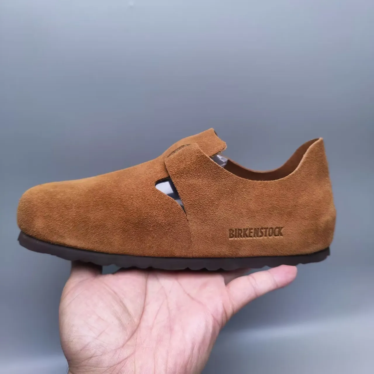 Birkenstock Marron Noir Daim Supérieur Boucle Unique T-Strap Chaussures Casual 7