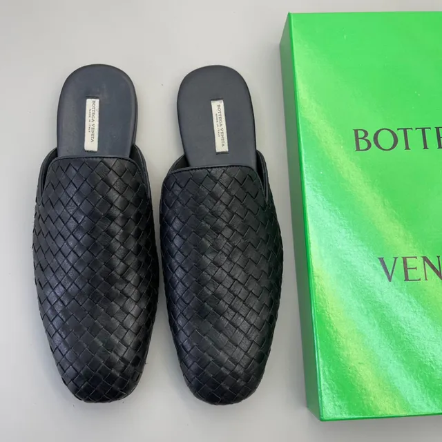 বোটেগা ভেনেতা Andiamo কালো Woven Intrecciato চামড়া Mule সিলহুয়েট ক্যাজুয়াল জুতা 2