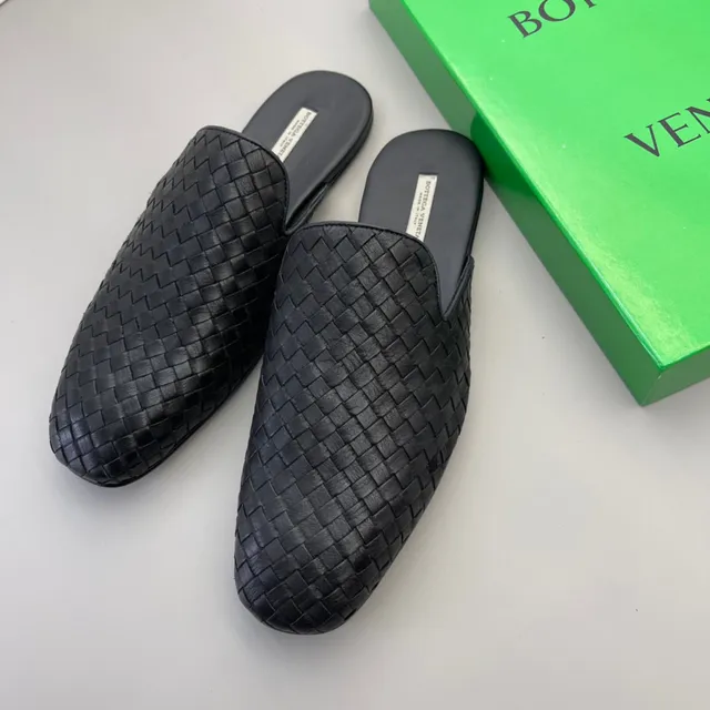 বোটেগা ভেনেতা Andiamo কালো Woven Intrecciato চামড়া Mule সিলহুয়েট ক্যাজুয়াল জুতা 8