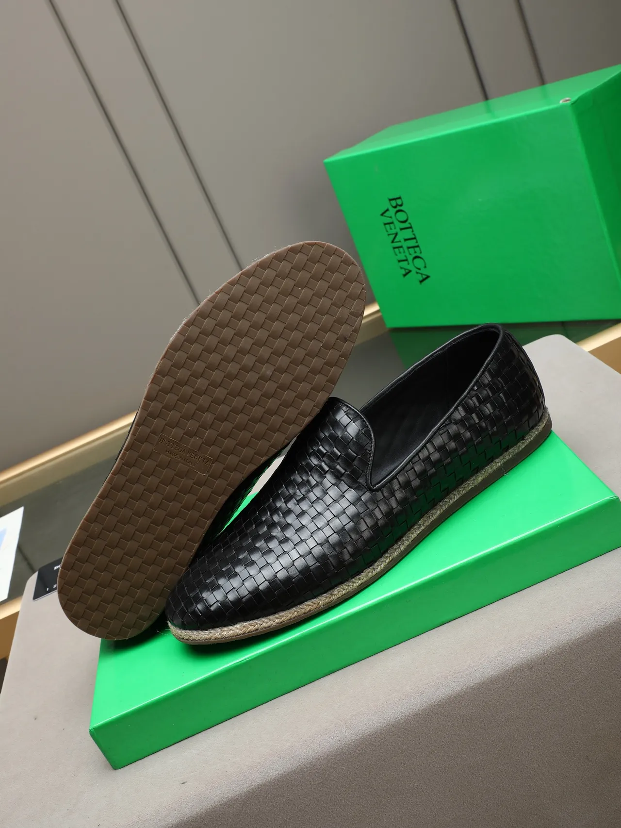 Bottega Veneta Andiamo Woven Intrecciato Black Loafer 4