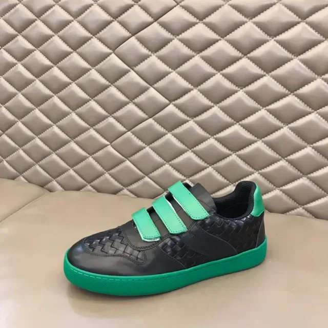 Bottega Veneta কালো সবুজ বোনা চামড়া ভেলক্রো স্ট্র্যাপ বন্ধ লাইফস্টাইল স্নিকার 5