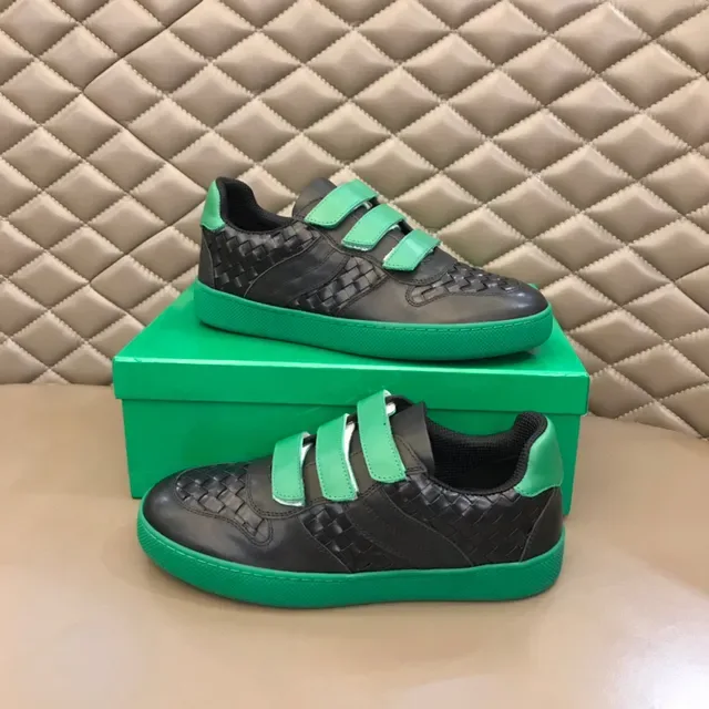Bottega Veneta কালো সবুজ বোনা চামড়া ভেলক্রো স্ট্র্যাপ বন্ধ লাইফস্টাইল স্নিকার 6