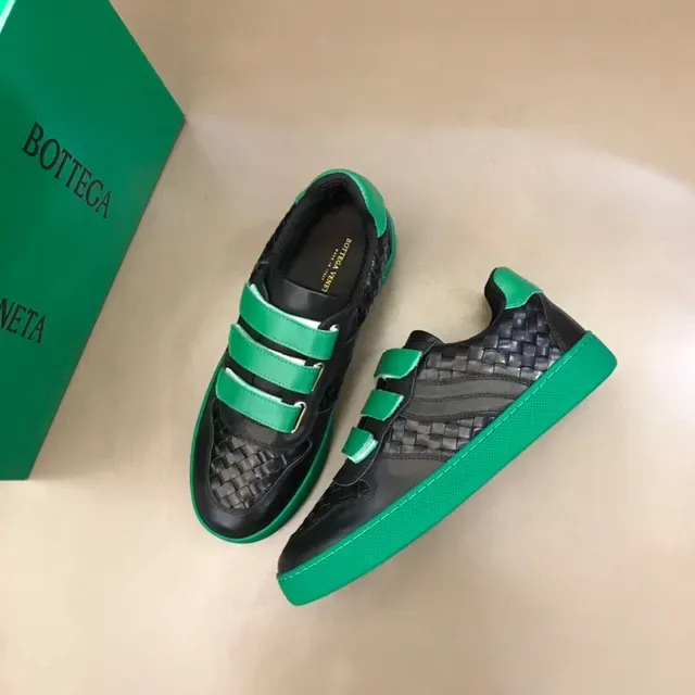 Bottega Veneta কালো সবুজ বোনা চামড়া ভেলক্রো স্ট্র্যাপ বন্ধ লাইফস্টাইল স্নিকার 8