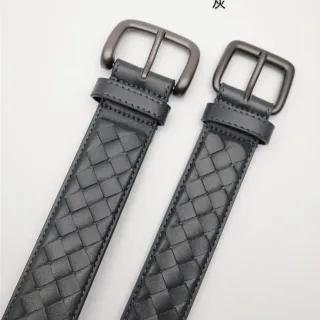 Bottega Veneta Cassette Intrecciato ধূসর চামড়ার বেল্ট