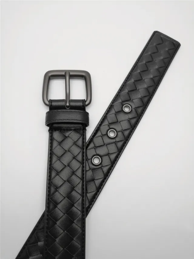 Bottega Veneta Cassette Intrecciato حزام جلدي رمادي 3
