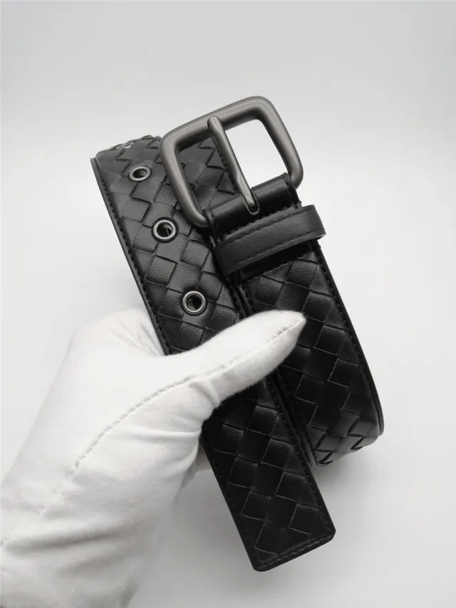 Bottega Veneta Cassette Intrecciato حزام جلدي رمادي 4