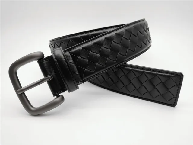 Bottega Veneta Cassette Intrecciato حزام جلدي رمادي 6