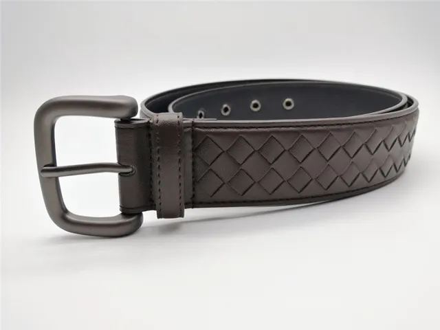 Bottega Veneta Cassette Intrecciato حزام جلدي رمادي 16