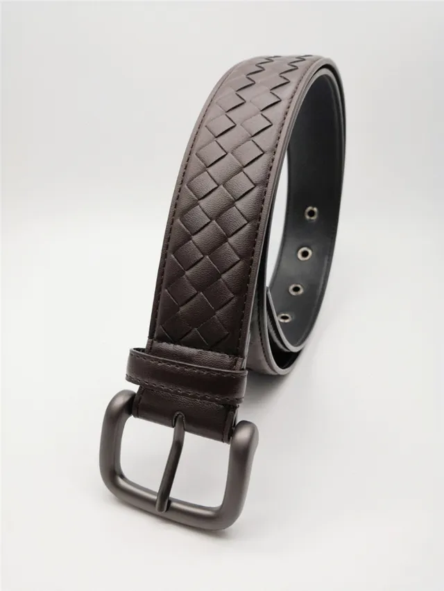 Bottega Veneta Cassette Intrecciato حزام جلدي رمادي 17