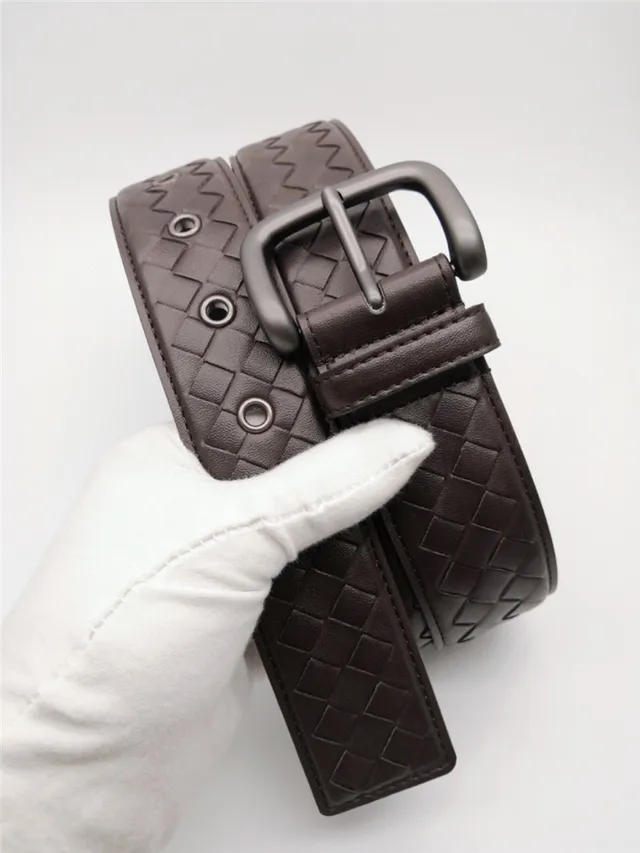 Bottega Veneta Cassette Intrecciato حزام جلدي رمادي 18