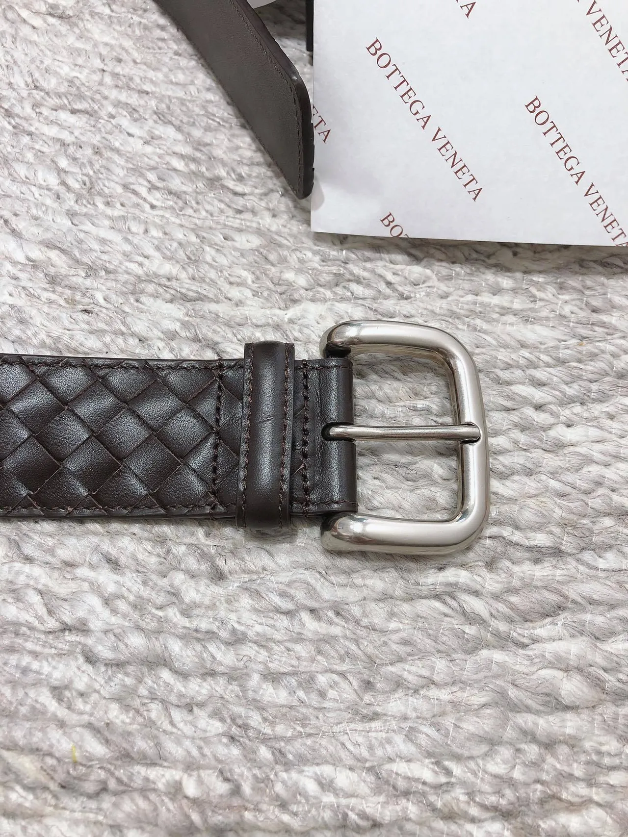 Bottega Veneta Cassette Intrecciato বোনা চামড়ার বেল্ট 4