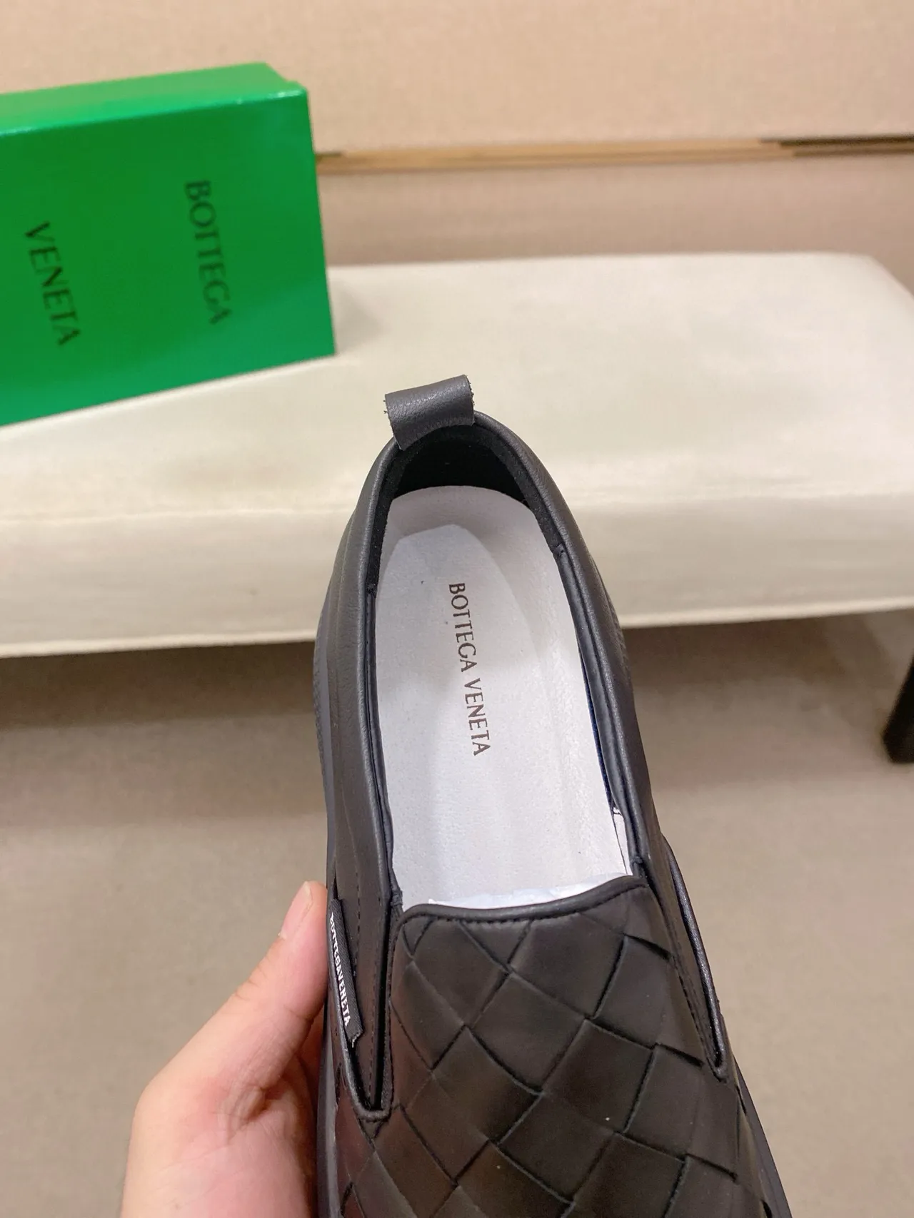 Bottega Veneta Cassette couro trançado slip-on loafers 6