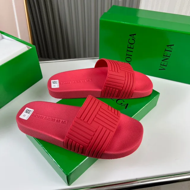 Bottega Veneta Rubber Slide Red Slippers 4