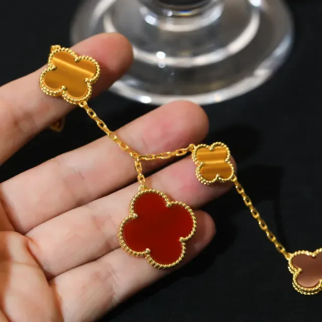 Burberry Almond Motif Multi-Pendant Gold-Tone Resin Bracelet 4