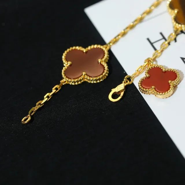 Burberry Almond Motif Multi-Pendant Gold-Tone Resin Bracelet 5