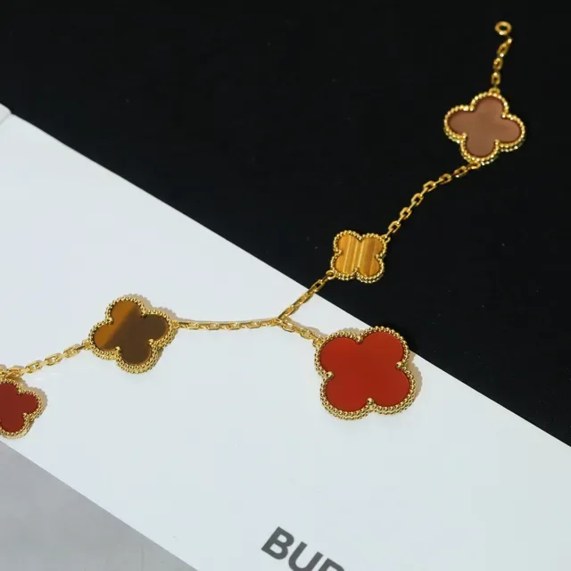 Burberry Almond Motif Multi-Pendant Gold-Tone Resin Bracelet 7