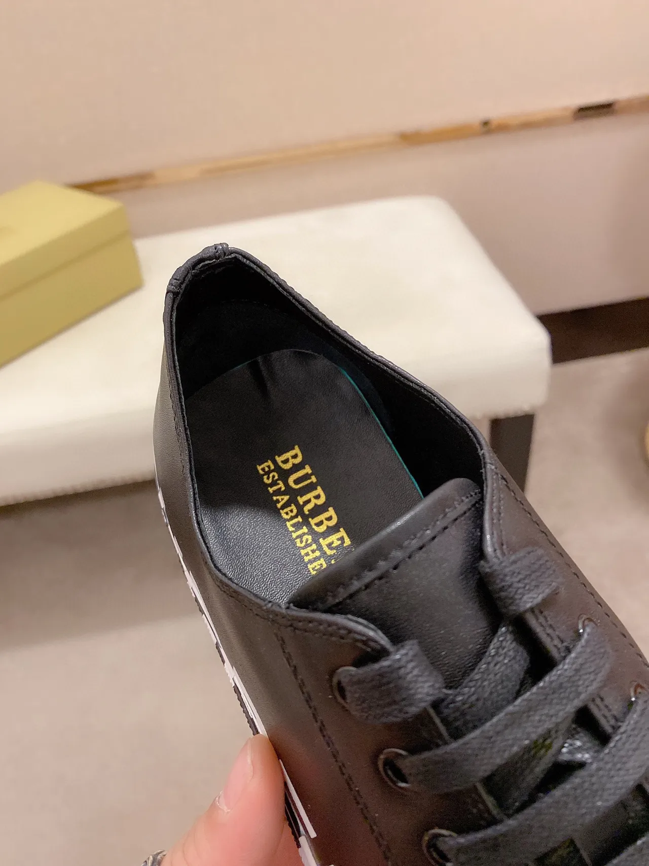 Burberry Black White Logo-Print Side Panel Rubber Toe Cap Lifestyle Sneakers 5